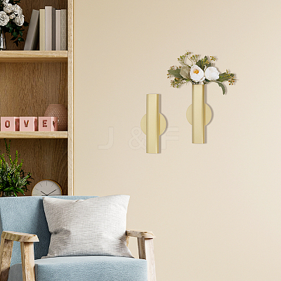 Iron Wall Hanging Vase AJEW-WH0481-420G-1
