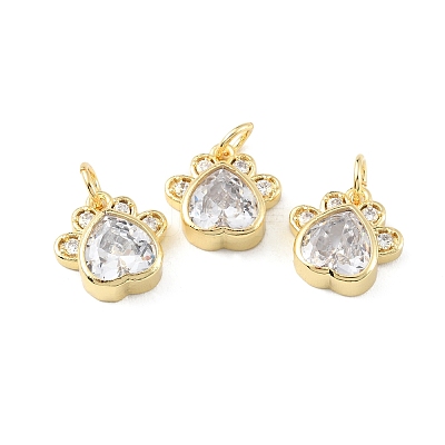 Rack Plating Brass Micro Pave Cubic Zirconia Charms KK-C021-07G-1