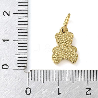 Ion Plating(IP) 304 Stainless Steel Pave Natural White Shell Bear Charms with Jump Ring STAS-B075-01G-02-1