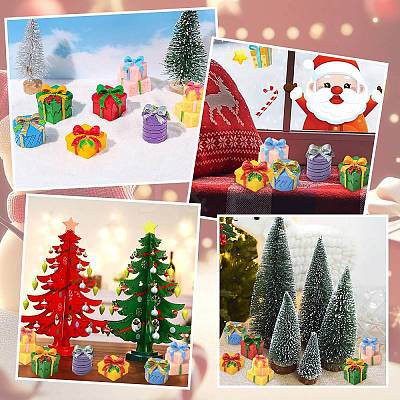 21Pcs 7 Styles Christmas Resin Gift Box Ornaments AJEW-CJ0001-81-1