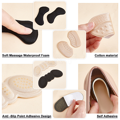 12 Style Foam Heel Grips AJEW-PH0004-46-1