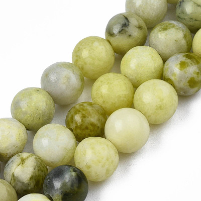 Natural Yellow Mustard Jasper Beads Strands G-Q462-6mm-39-1