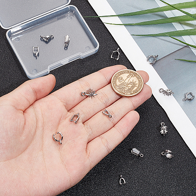 16Pcs 4 Styles 304 Stainless Steel SIce Pick Pinch Bails STAS-UN0059-73P-1