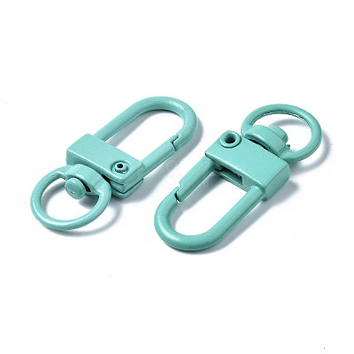Spray Painted Eco-Friendly Alloy Swivel Snap Hooks Clasps PALLOY-T080-02D-NR-1