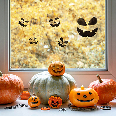 Halloween Pumpkin Face Decorative Stickers STIC-WH0005-01-1