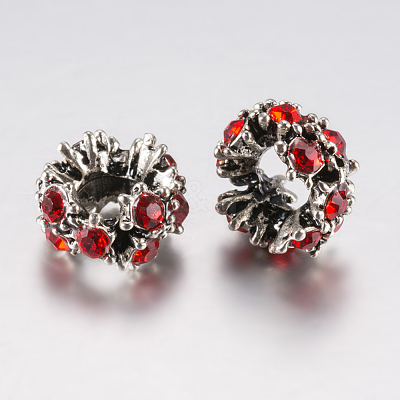 Tibetan Style Alloy Rhinestone European Beads PALLOY-F200-04-1