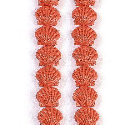 Synthetic Coral Dyed Carved Beads Strands X-CORA-K009-05A-02-1
