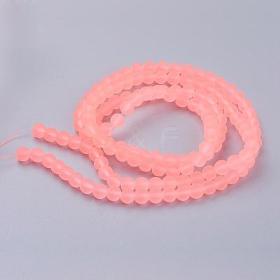 Baking Paint Transparent Glass Bead Strands GLAA-S031-6mm-28-1