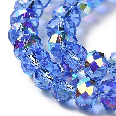 AB Color Plated Transparent Electroplate Beads Strands EGLA-H104-06G-1
