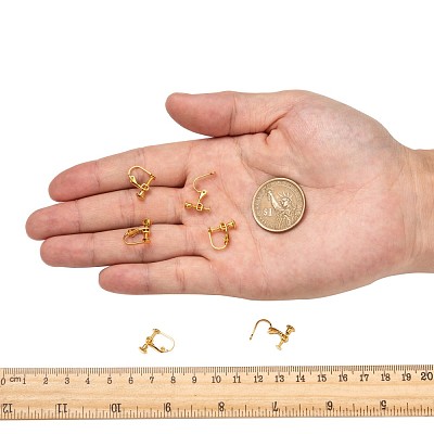 Brass Screw On Clip-on Earring Findings X-KK-L164-02G-1