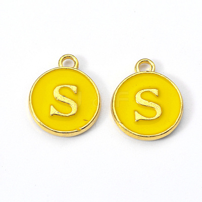 Golden Plated Alloy Enamel Charms X-ENAM-S118-09S-1