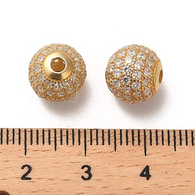 925 Sterling Silver Micro Pave Cubic Zirconia Beads LS-STER-H110-24C-01G-1