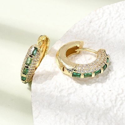 Brass Micro Pave Cubic Zirconia Hoop Earrings KK-CBA8324-22G-03-1