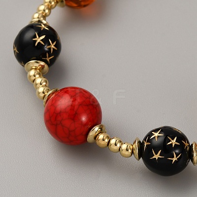 Alloy & Resin Beaded Bracelets for Women BJEW-WH0023-61A-1