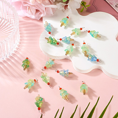 20Pcs 4 Styles Glass Ice Cream Pendants PALLOY-TAC0242-02-1