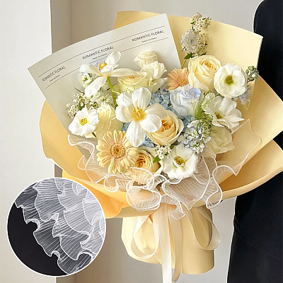 Polyester Flower Bouquet Wrapping Mesh Paper DIY-WH0542-37B-1