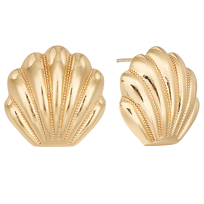 1 Pair Vintage Brass Stud Earrings EJEW-AN0004-55-1