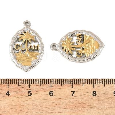 Two Tone 304 Stainless Steel Pendants STAS-L314-10GP-02-1