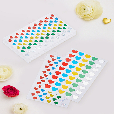 16 Sheets 2 Styles Heart Paper Self-Adhesive Stickers DIY-LP0006-25-1