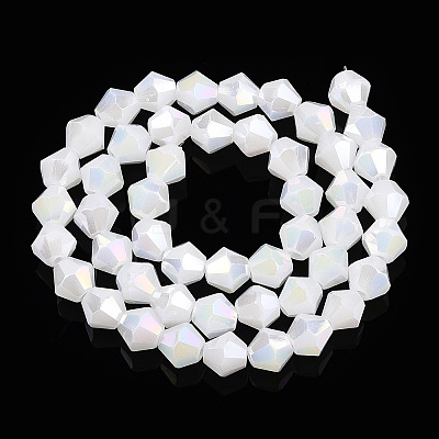 Imitation Jade Electroplate Glass Beads Strands EGLA-A039-J6mm-B06-1