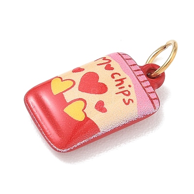 Valentine's Day 304 Stainless Steel Enamel Pendants SA-CBA08A6-07D-G-1