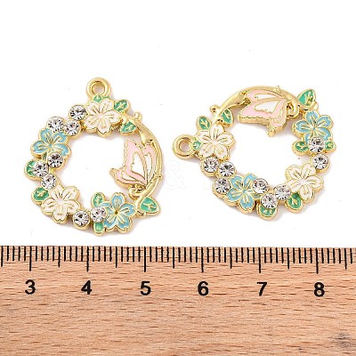 Rack Plating Alloy Enamel Pendants FIND-M020-03F-G-1