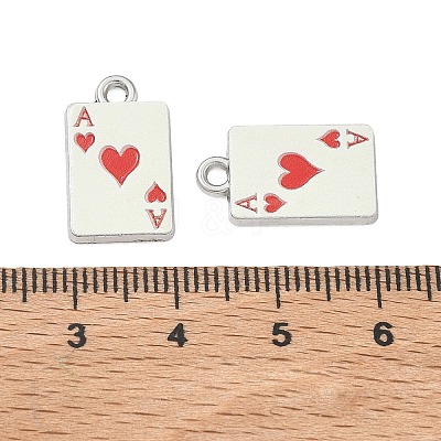 Playing Cards Alloy Enamel Pendants FIND-D044-27P-02-1
