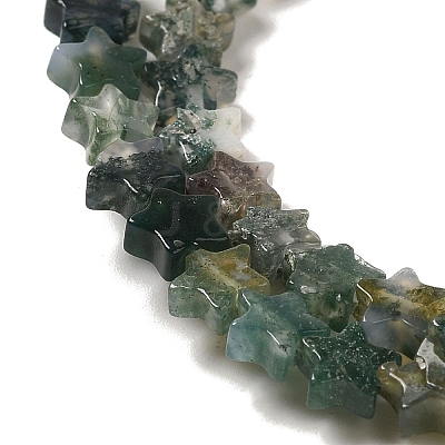 Natural Moss Agate Beads Strands G-G085-B17-02-1