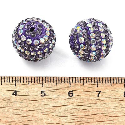 Stripe Pattern Polymer Clay Rhinestone Beads CLAY-NH0001-01K-1