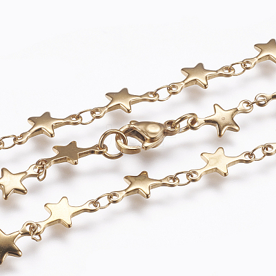 304 Stainless Steel Chain Necklaces LS-STAS-P164-27G-1