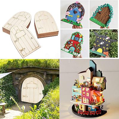 Wooden Fairy Door Decoration WOOD-NB0001-64C-1