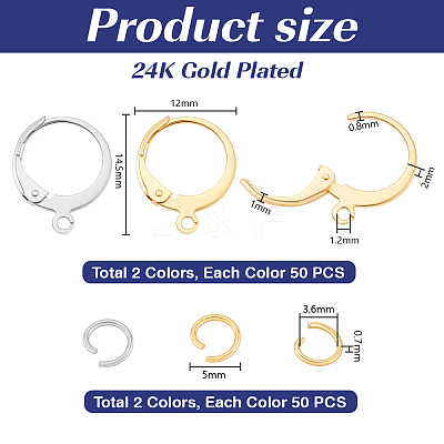 100Pcs 304 Stainless Steel Leverback Earring Findings STAS-PH0007-03-1