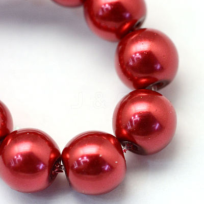 Baking Paint Pearlized Glass Pearl Round Bead Strands HY-Q003-4mm-51-1