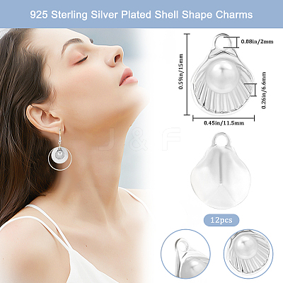 12Pcs Brass with Glass Pearl Charms KK-BBC0024-93-1