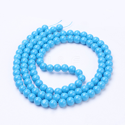 Painted Glass Bead Strands X-DGLA-S071-8mm-12-1