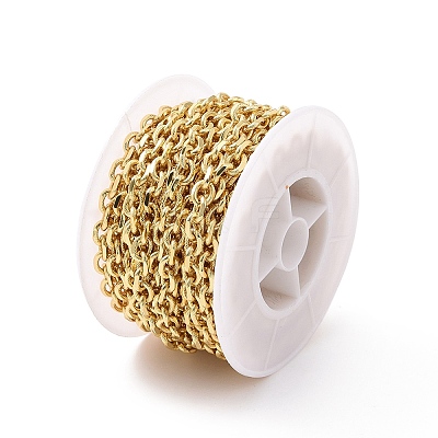 Brass Textured Cable Chains CHC-G016-08G-1