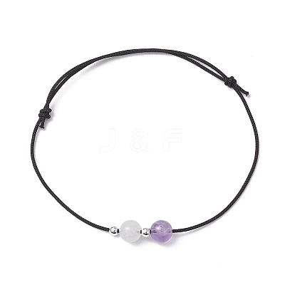 6Pcs Natural Gemstone Round Beads Bracelets for Men Women BJEW-JB11750-1