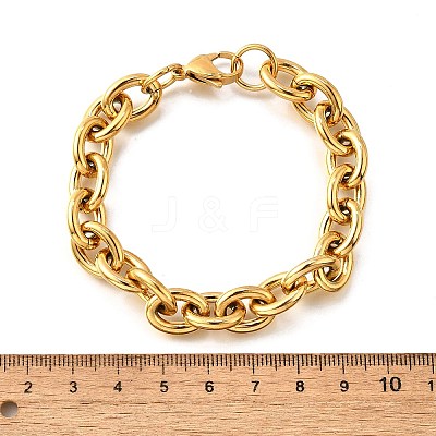 304 Stainless Steel Cable Chain Bracelets for Women LS-BJEW-Q050-01C-G-1