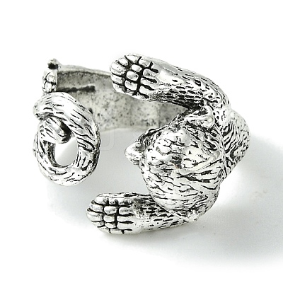 Monkey Alloy Open Cuff Rings RJEW-K275-49AS-1