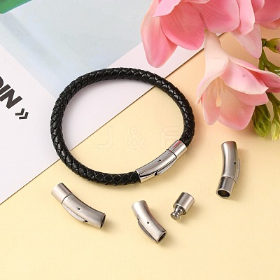 Tarnish Resistant Column 304 Stainless Steel Matte Bayonet Necklace Clasps X-STAS-I013-6mm-A-1