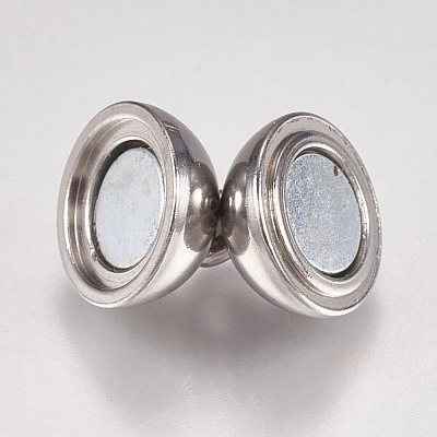 Tarnish Resistant 304 Stainless Steel Magnetic Clasps with Loops STAS-G173-05P-10mm-1