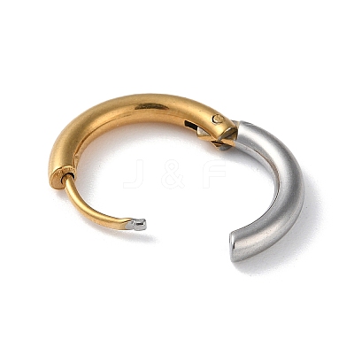 Two Tone 304 Stainless Steel Huggie Hoop Earrings LS-EJEW-P250-01B-1