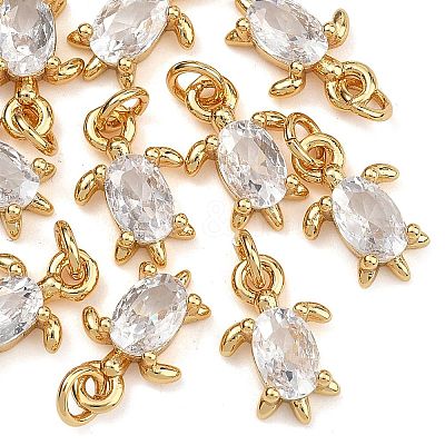 SHEGRACE Brass Clear Cubic Zirconia Charms XGRQ2O935-417G-1