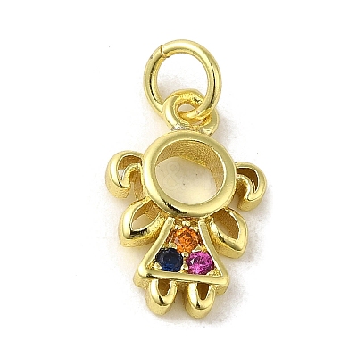 Brass Micro Pave Cubic Zirconia Charms KK-M283-18B-02-1