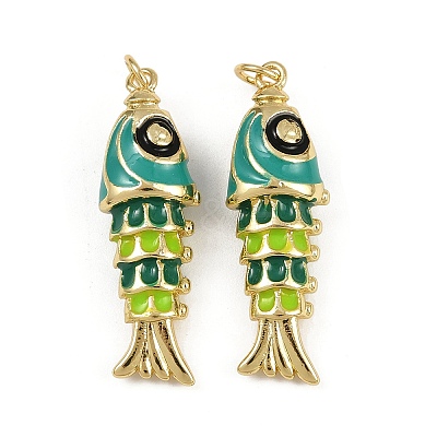Brass Enamel Pendants KK-L241-23G-1