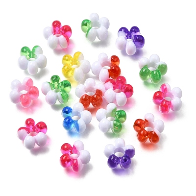Opaque & Transparent Two Tone Acrylic European Beads AC-CBA9284-01-1