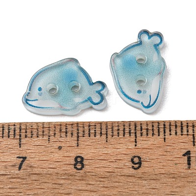 2-Hole Marine Organisms Opaque Resin Buttons RE-CBAE064-05C-1