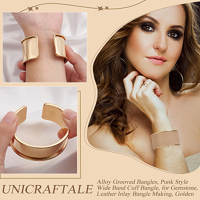 2Pcs Alloy Grooved Bangles FIND-UN0015-98A-1