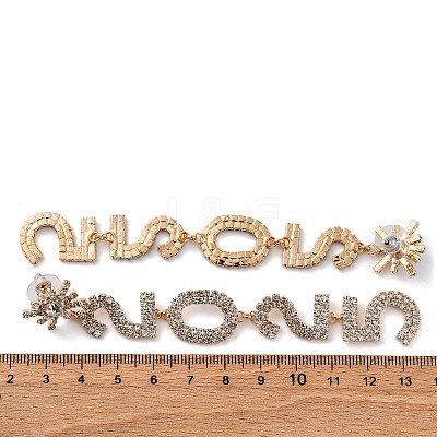 Brass Rhinestone Stud Earrings LS-EJEW-Q012-02G-1