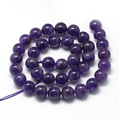 Natural Amethyst Beads Strands G-R446-8mm-21-1